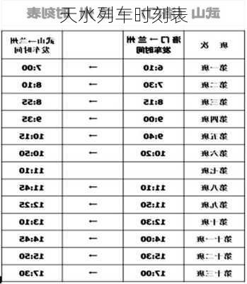 天水列车时刻表