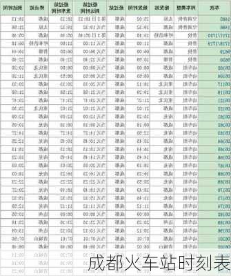 成都火车站时刻表