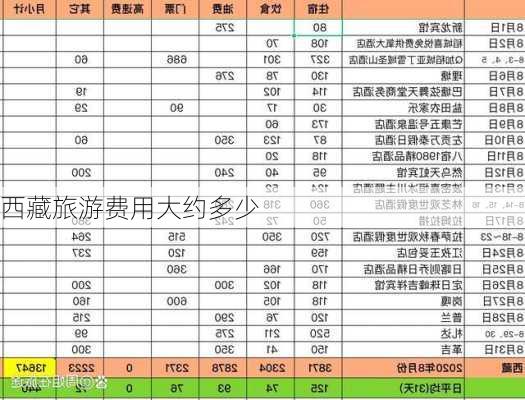 西藏旅游费用大约多少