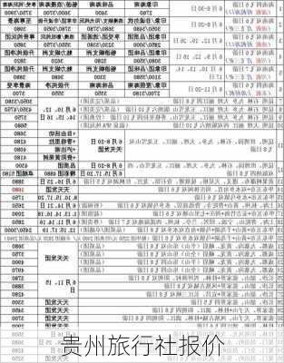 贵州旅行社报价