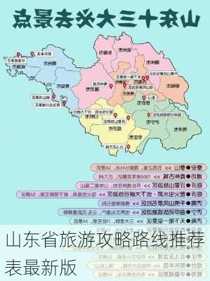 山东省旅游攻略路线推荐表最新版