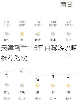 天津到兰州5日自驾游攻略推荐路线